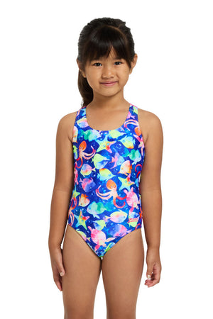 Zoggs Girls Actionback One Piece - Bubbles
