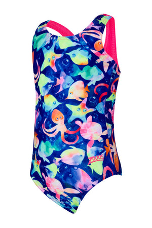 Zoggs Girls Actionback One Piece - Bubbles