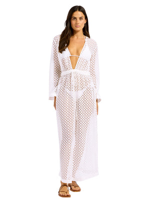 Seafolly Gathered Lace Cover Up - Beach Edit