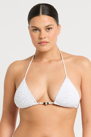 Bond-eye Beaded Ingrid Triangle - Optic White Leopard