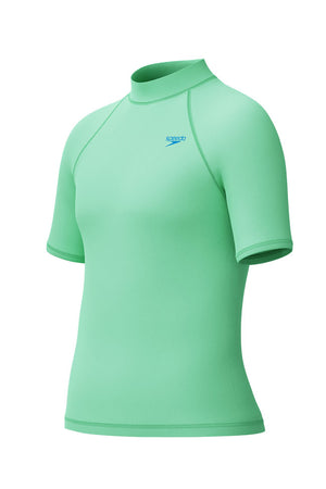 Speedo Junior Boys Alfalfa Green S/S UV Rashtop