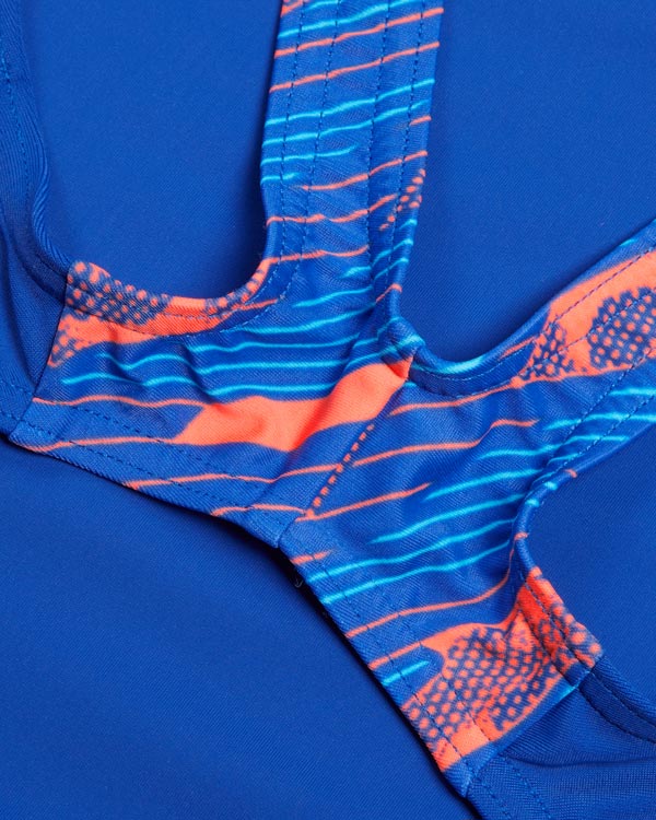 Speedo Junior Girls Hyperboom Splice Muscleback One Piece - Siren Red/ True Cobalt/ Picton Blue