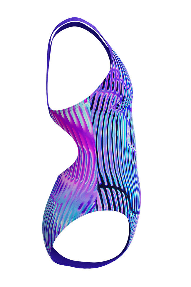 Speedo Junior Girls Indigo Glow Dig Placement Splashback Once Piece