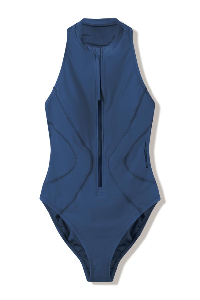 Speedo Womens Zip One Piece - Ocean Flex