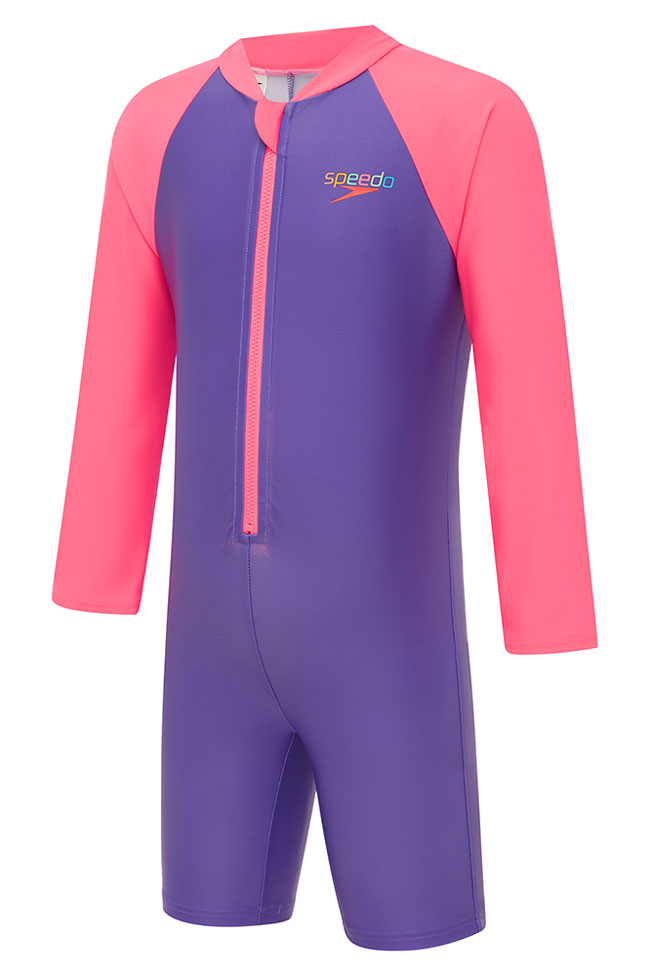 Speedo Toddler Girls Indigo Glow L/S Zip Front Sunsuit
