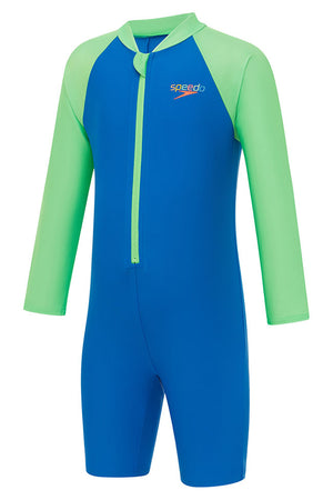 Speedo Toddler Boys Lagoon Blue L/S Zip Front Sunsuit