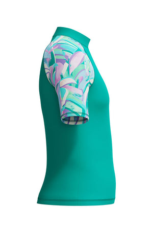 Speedo Junior Girls Turquoise Gem S/S UV Suntop