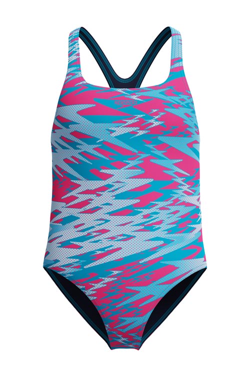 Speedo Junior Girls Hyperboom Allover Medalist One Piece - Margarita Pink