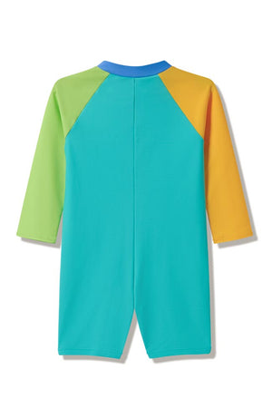 Speedo Toddler Boys Long Sleeve Zip One Piece - Colourblock