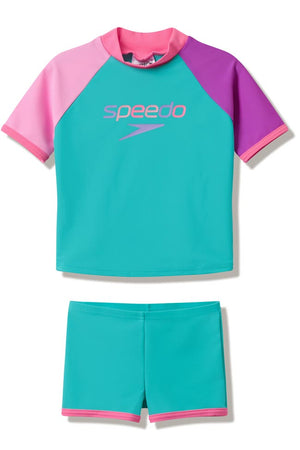 Speedo Toddler Girls Short Sleeve Rashguard Set - Endurasoft