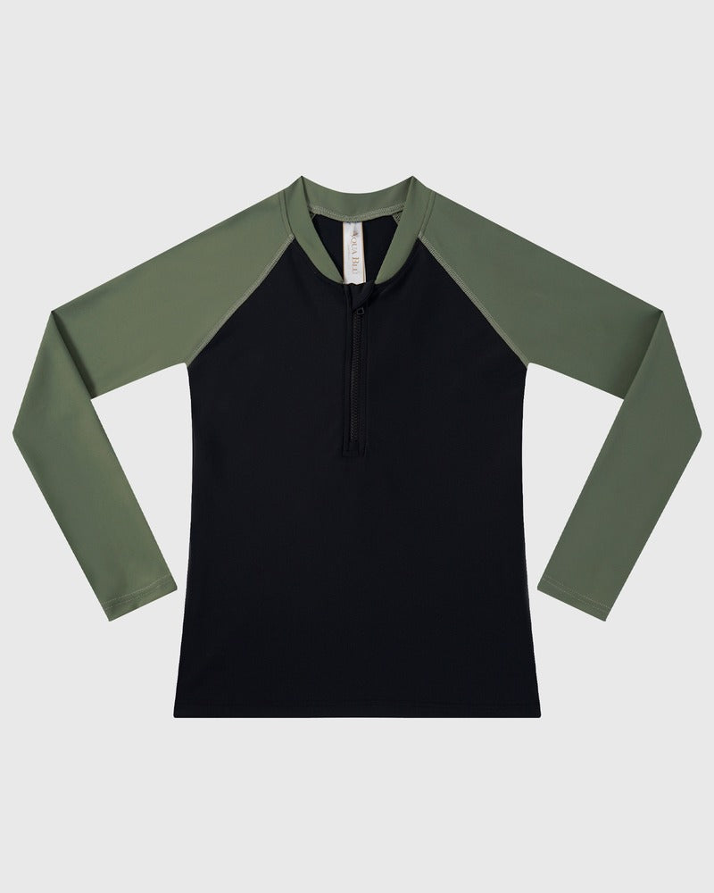 Aqua Blu Boys Long Sleeve Rash Vest - Building Blocks