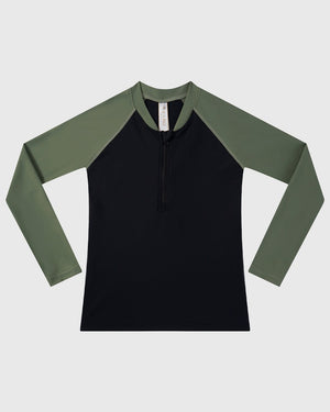 Aqua Blu Boys Long Sleeve Rash Vest - Building Blocks