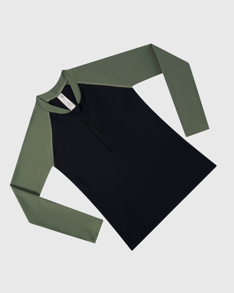 Aqua Blu Boys Long Sleeve Rash Vest - Building Blocks