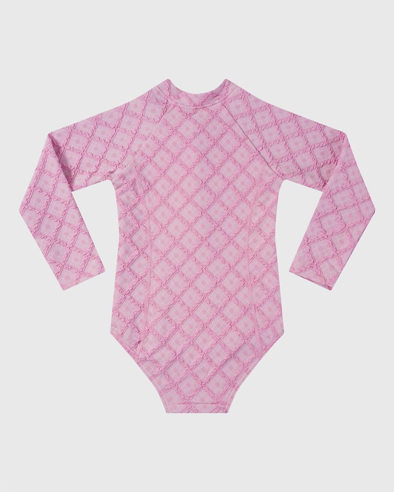 Aqua Blu Toddler Girls Long Sleeve One Piece - Stepping Stones