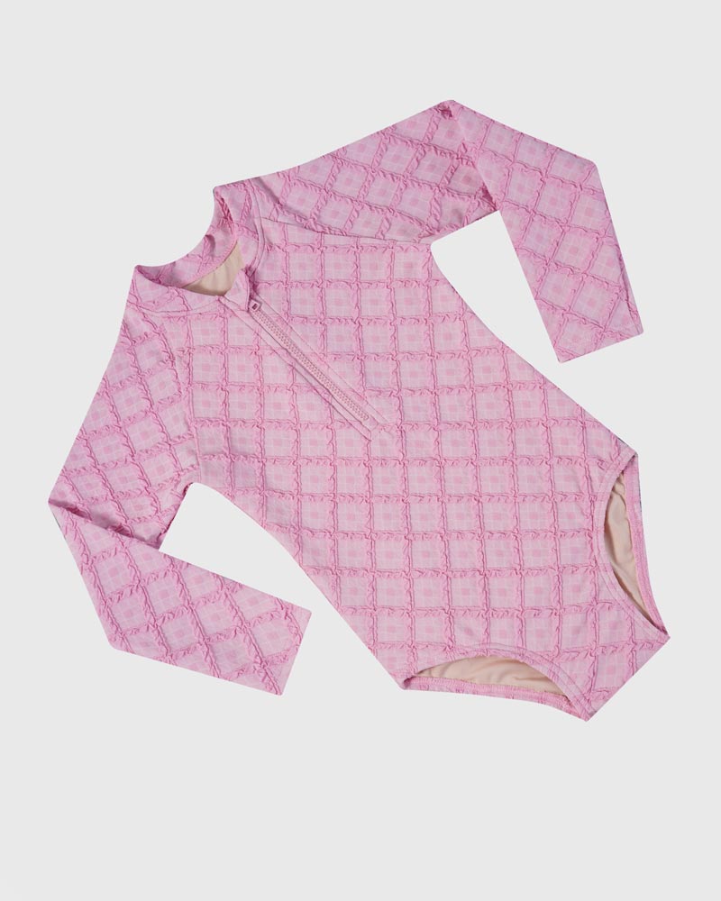 Aqua Blu Toddler Girls Long Sleeve One Piece - Stepping Stones