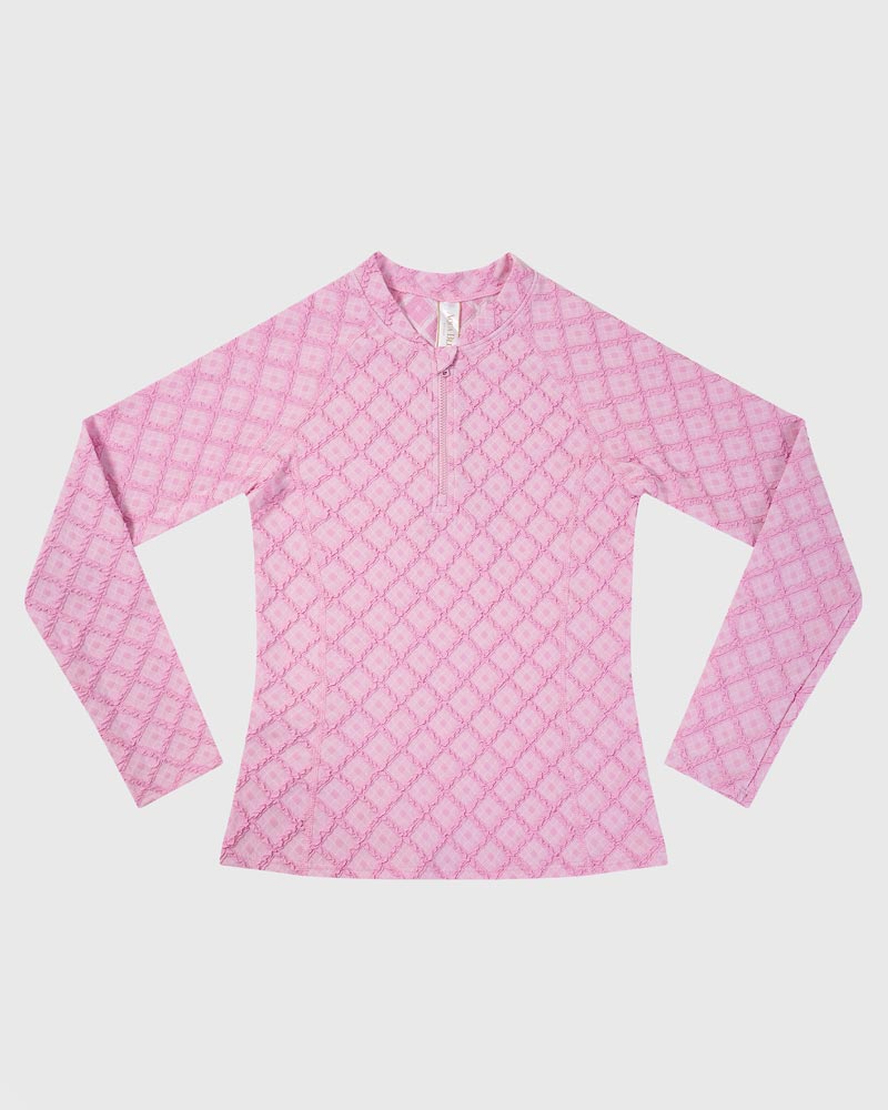Aqua Blu Girls Long Sleeve Rash Vest - Stepping Stones
