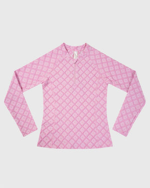 Aqua Blu Girls Long Sleeve Rash Vest - Stepping Stones