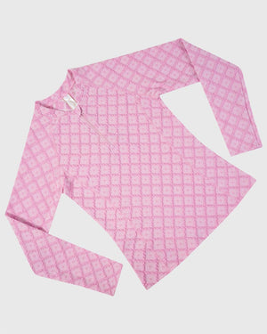 Aqua Blu Girls Long Sleeve Rash Vest - Stepping Stones
