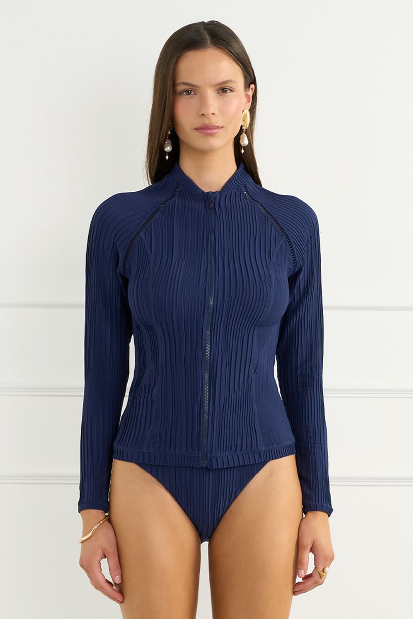 Aqua Blu Womens Hayley Rash Guard - Marino