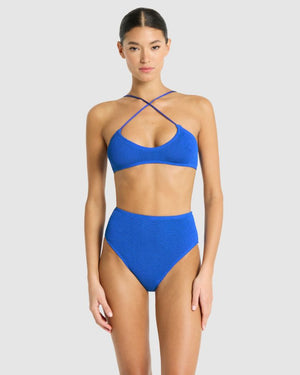 Bond-eye Selena Crop - Cobalt Recycled