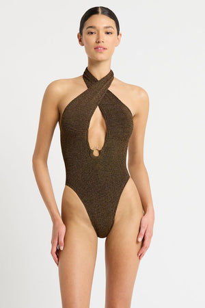Bond-eye The Tatiana One Piece - Cocoa Lurex