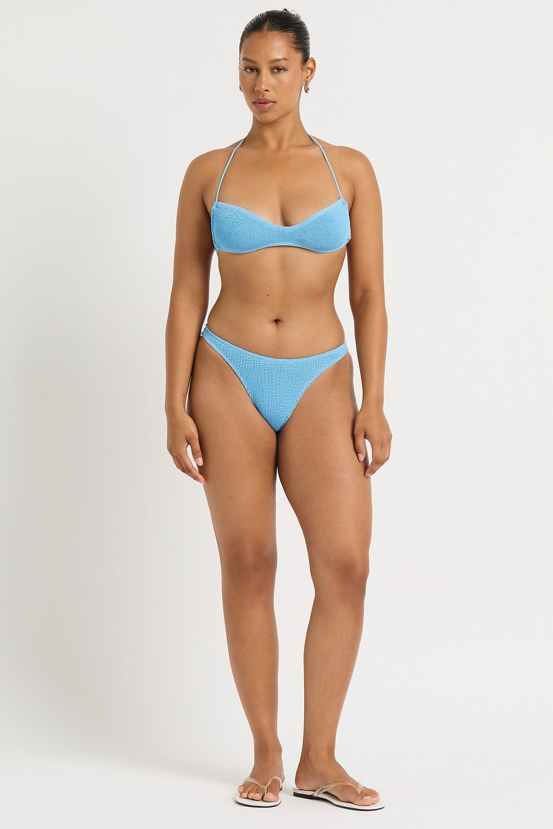 Bond-Eye Beaded Piper Bandeau - Cloud Blue Recycled