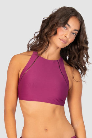 Baku High Neck Bra Bikini Top - Rococco