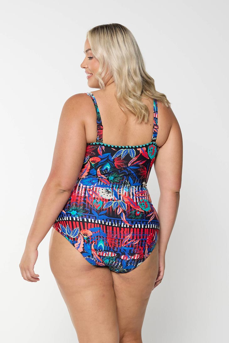 Capriosca Shirred Bandeau One Piece - Barbados