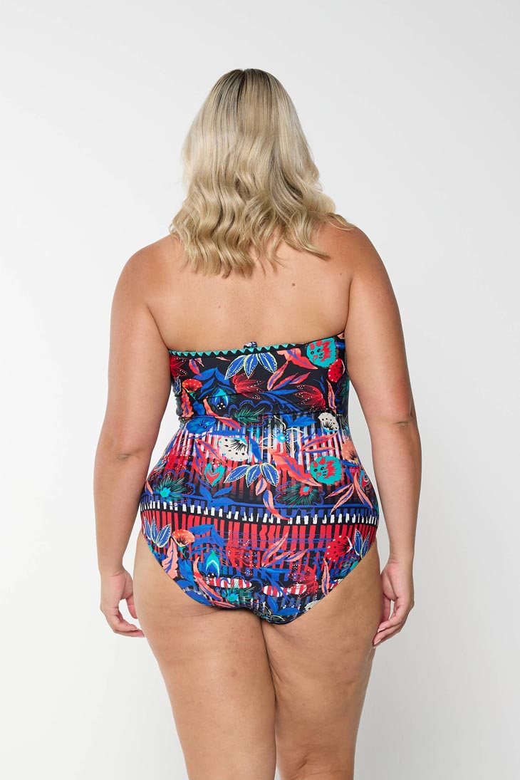 Capriosca Shirred Bandeau One Piece - Barbados