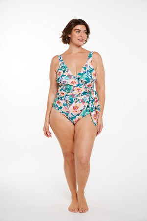 Capriosca Waist Tie Crossover One Piece - Maui