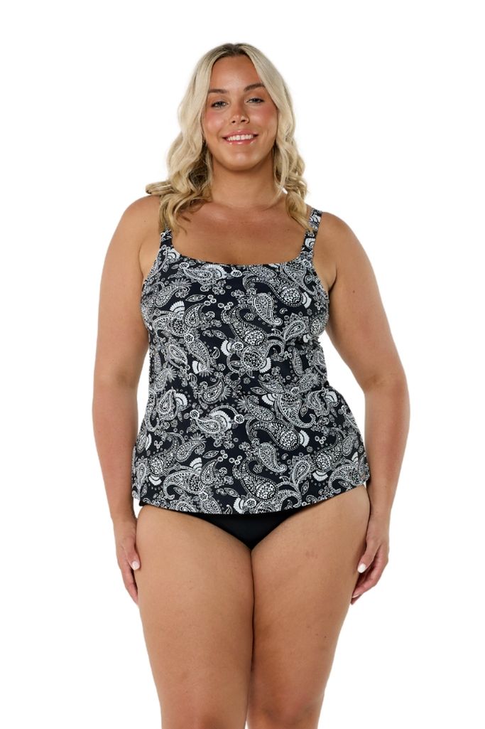 Capriosca Tank Style Tankini Top - Mono Paisley