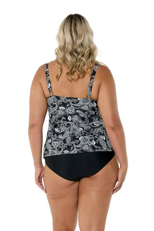 Capriosca Tank Style Tankini Top - Mono Paisley