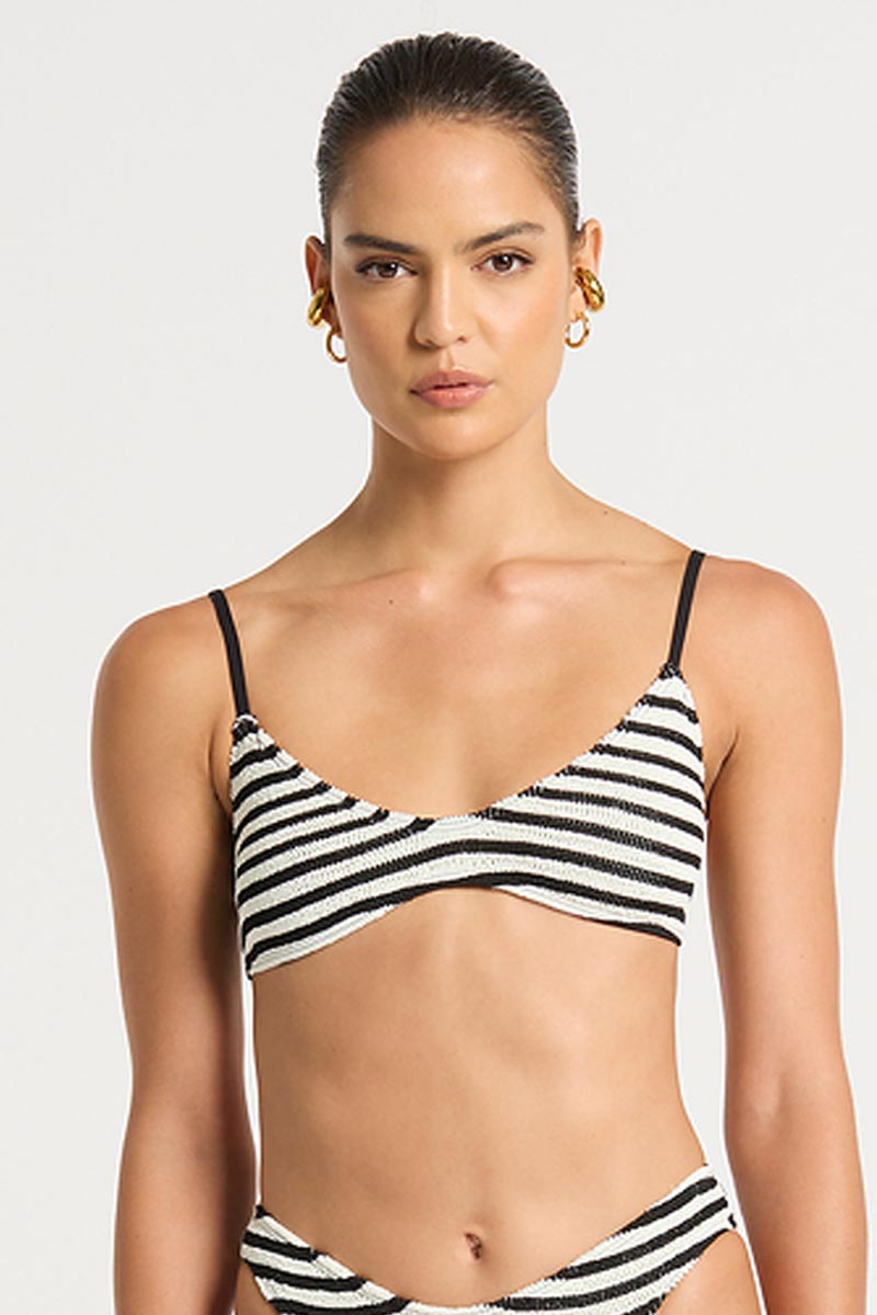 Bond-eye Edwards Crop - Black Dot Stripe