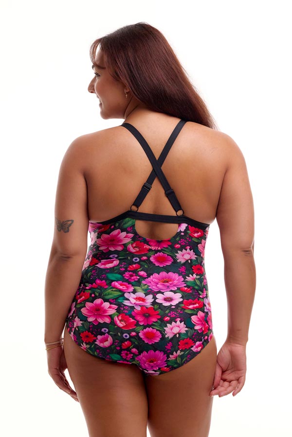 Funkita Ladies Brace Me Back One Piece - Garden Glow