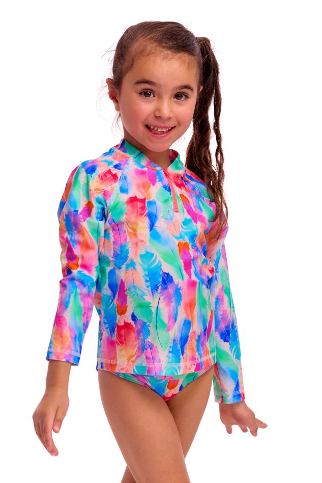 Funkita Toddler Girls Zippy Rash Vest - Tickle Pink