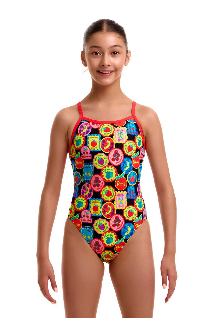 Funkita Girls Single Strap One Piece - Berry Good image 1