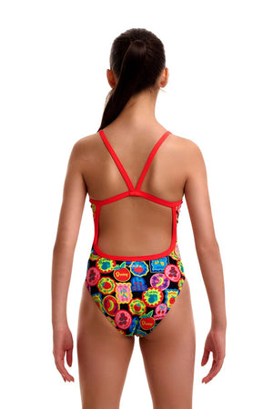 Funkita Girls Single Strap One Piece - Berry Good image 2