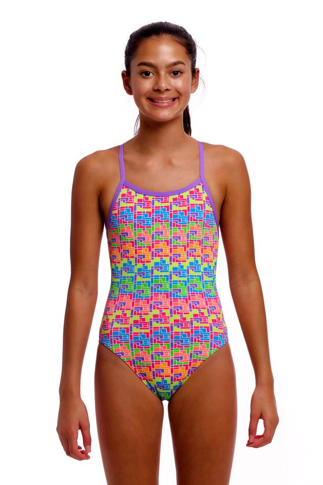Funkita Girls Single Strap One Piece - Jig Jag