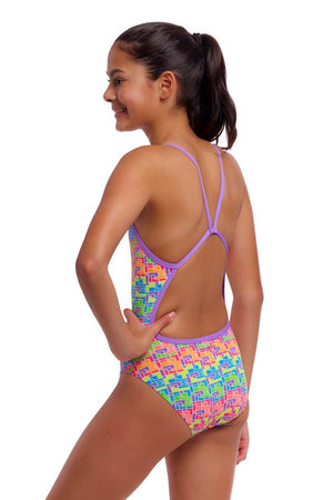 Funkita Girls Single Strap One Piece - Jig Jag