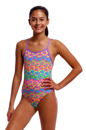 Funkita Girls Single Strap One Piece - Jig Jag