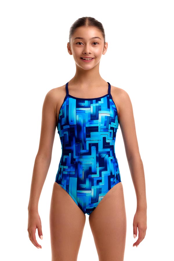 Funkita Girls Diamond Back One Piece - You Blued