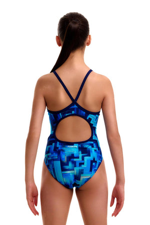 Funkita Girls Diamond Back One Piece - You Blued