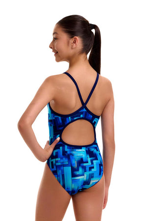 Funkita Girls Diamond Back One Piece - You Blued