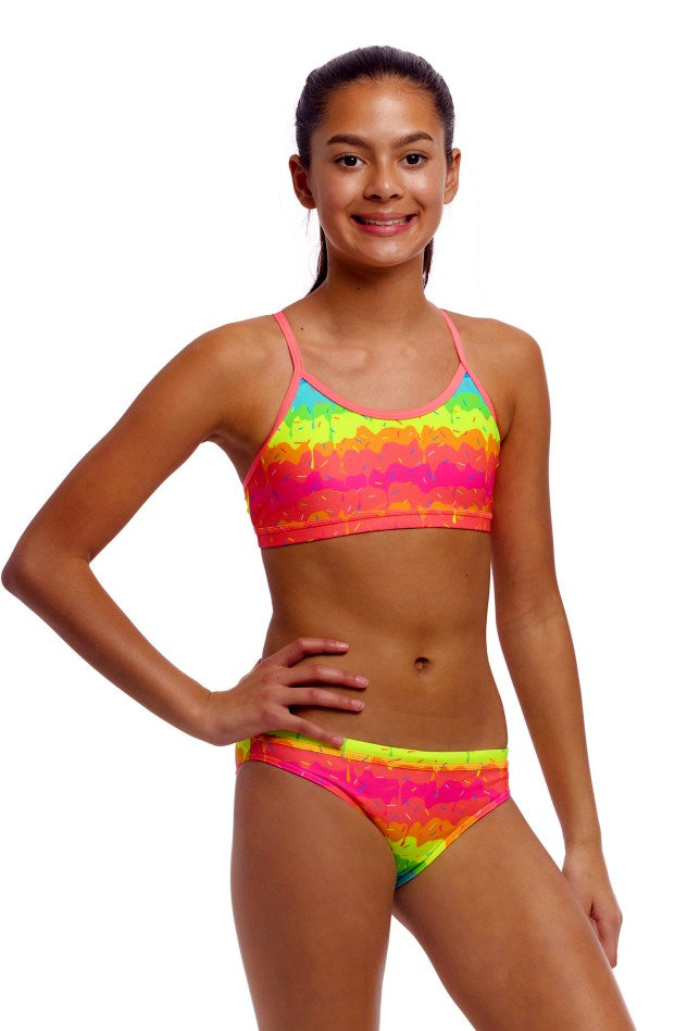 Funkita Girls Racer Back Two Piece - Melting Mayhem