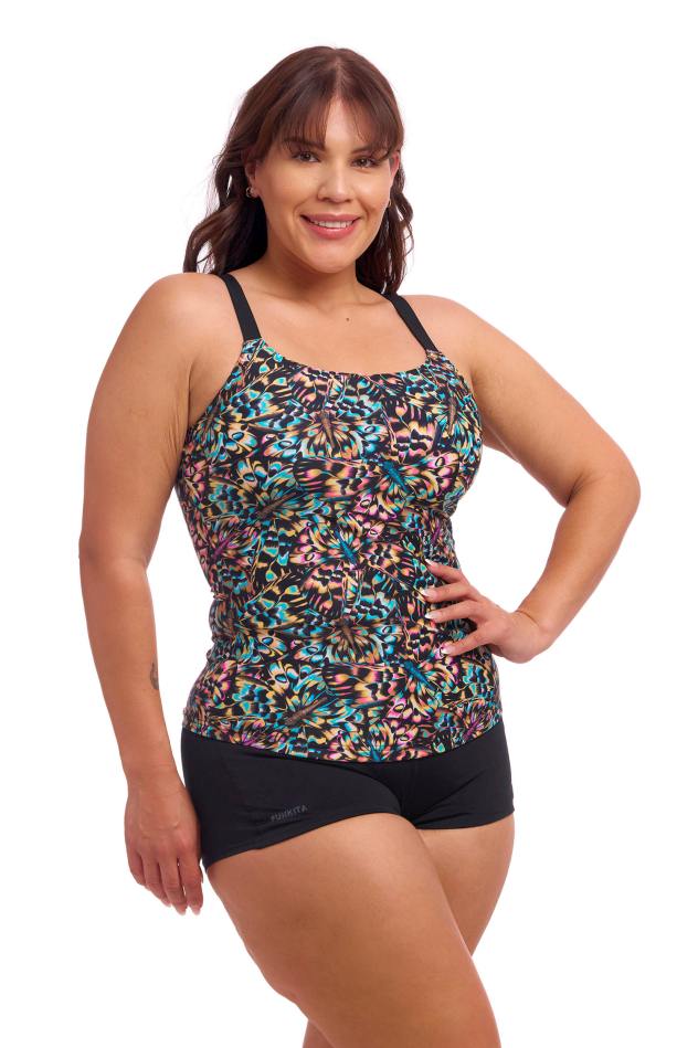 Funkita Ladies Scoop Neck Tankini - Copper Cluster
