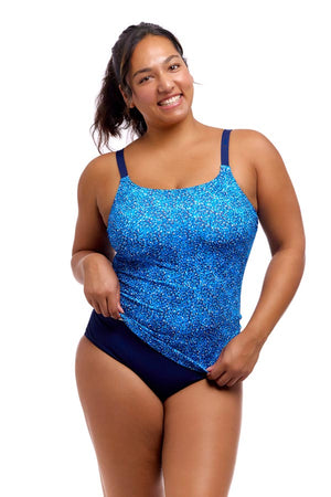 Funkita Ladies Scoop Neck Tankini Top - Pebble Beach