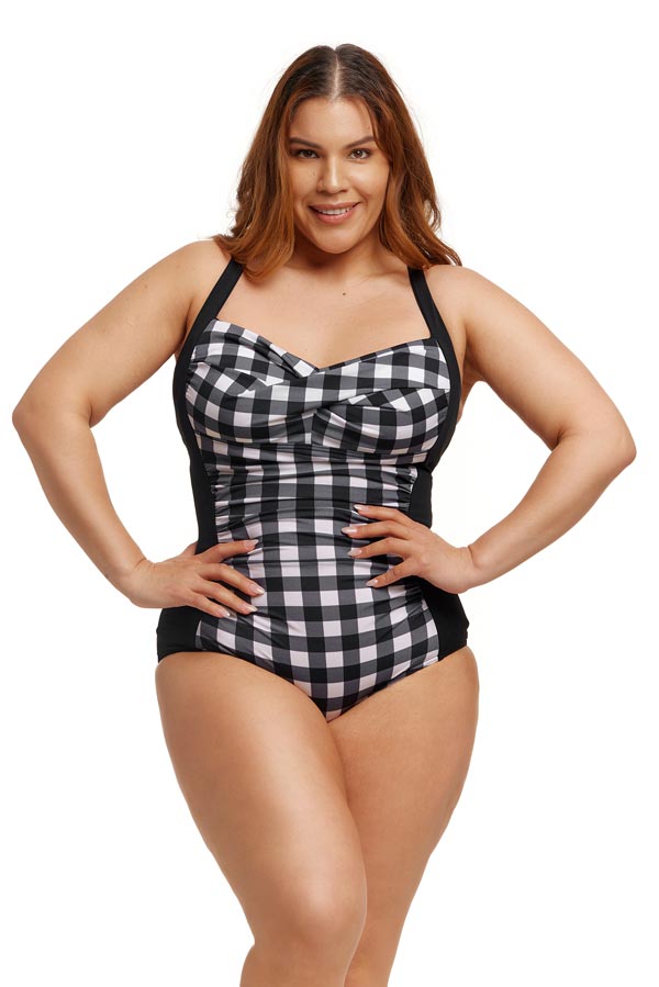 Funkita Ladies Ruched One Piece - Check Deck