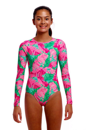Funkita Girls Long Shot One Piece Tropic Palm