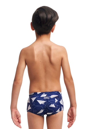 Funky Trunks Toddler Boys Printed Trunks - Paper Plain