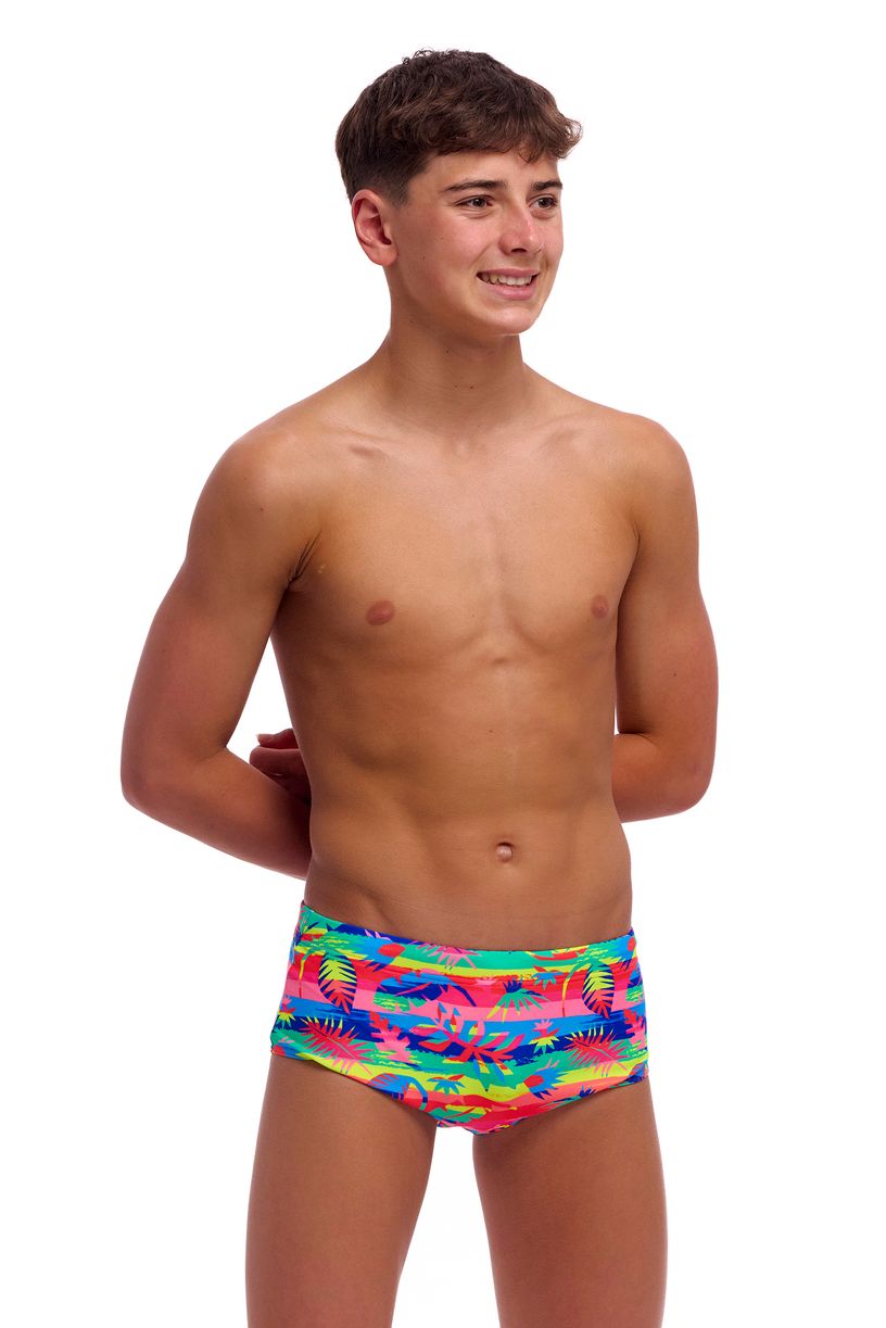 Funky Trunks Boys Sidewinder Trunks - Free Foliage